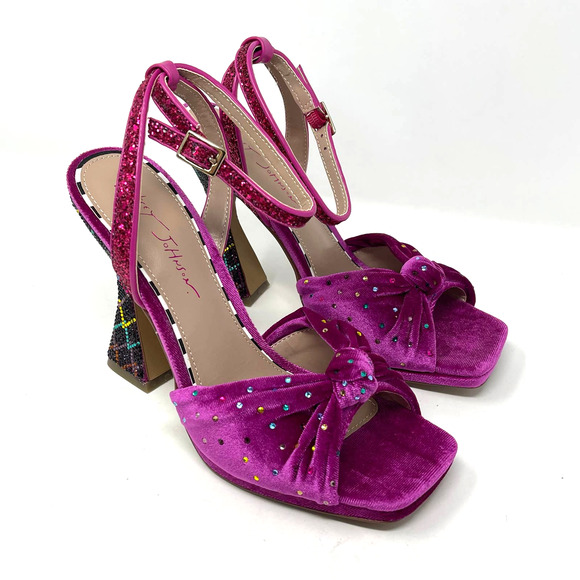 Betsey Johnson Alianna Mules Magenta Open Toe Heels Size 6 NIB - Picture 5 of 11